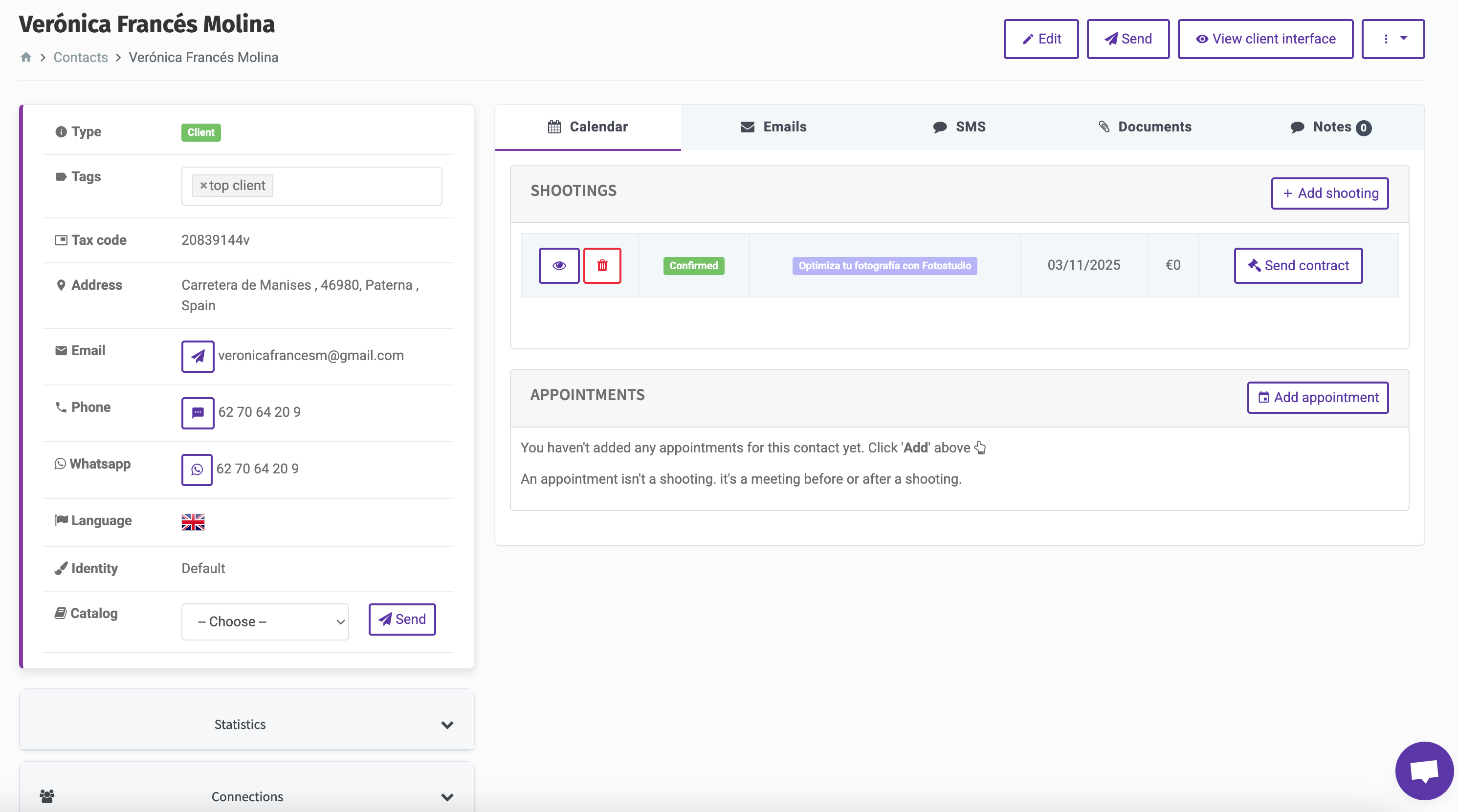 Interface Fotostudio
